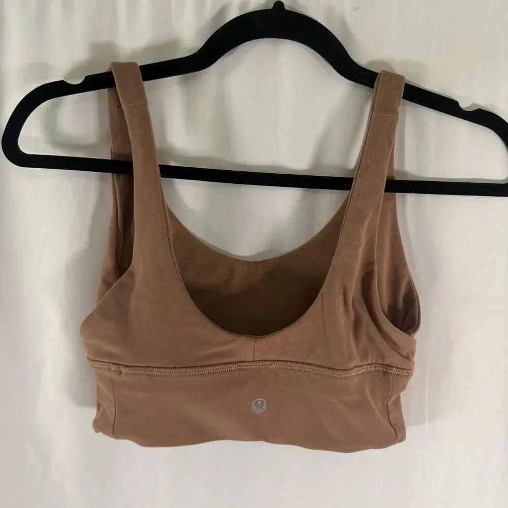 Lululemon Align Sports Bra Women's 4 Brown Scoop Back Round Neck Pullover